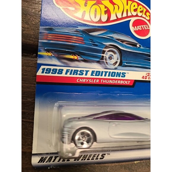 Vintage NOS 1998 Hot Wheels #671 First Edition 32/40 Chrystler Thunderbolt Gray - Picture 3 of 6